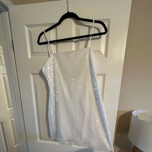 12th Tribe White Sequins Dress